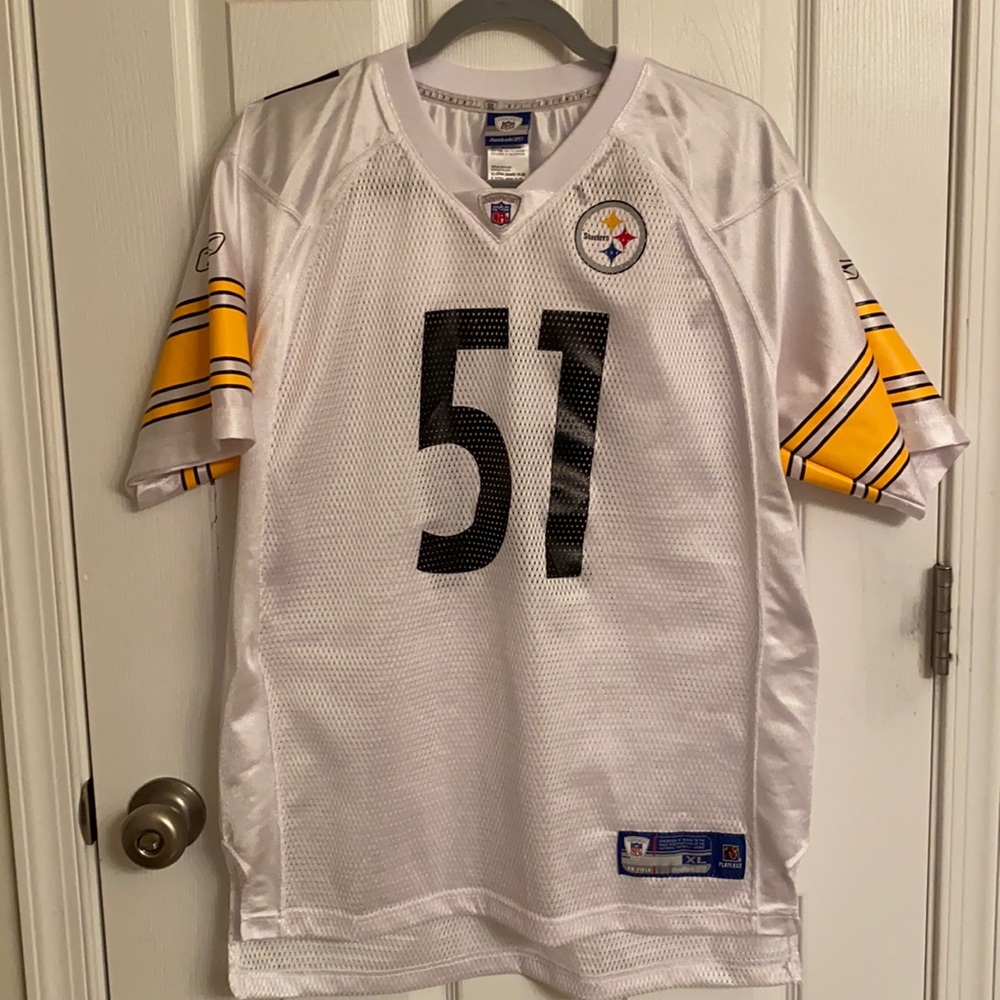Vintage NFL Pittsburgh Steelers White On Field Youth Jersey #51 Farrior 18-20
